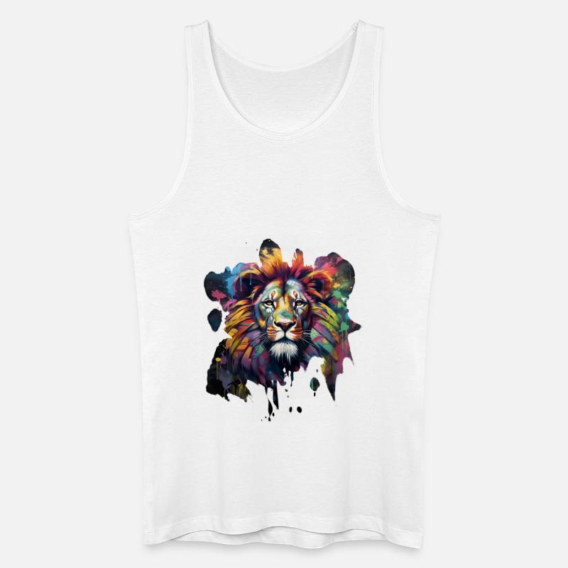 Löwe im Graffiti-Stil - Männer Bio Tank Top - Weiß