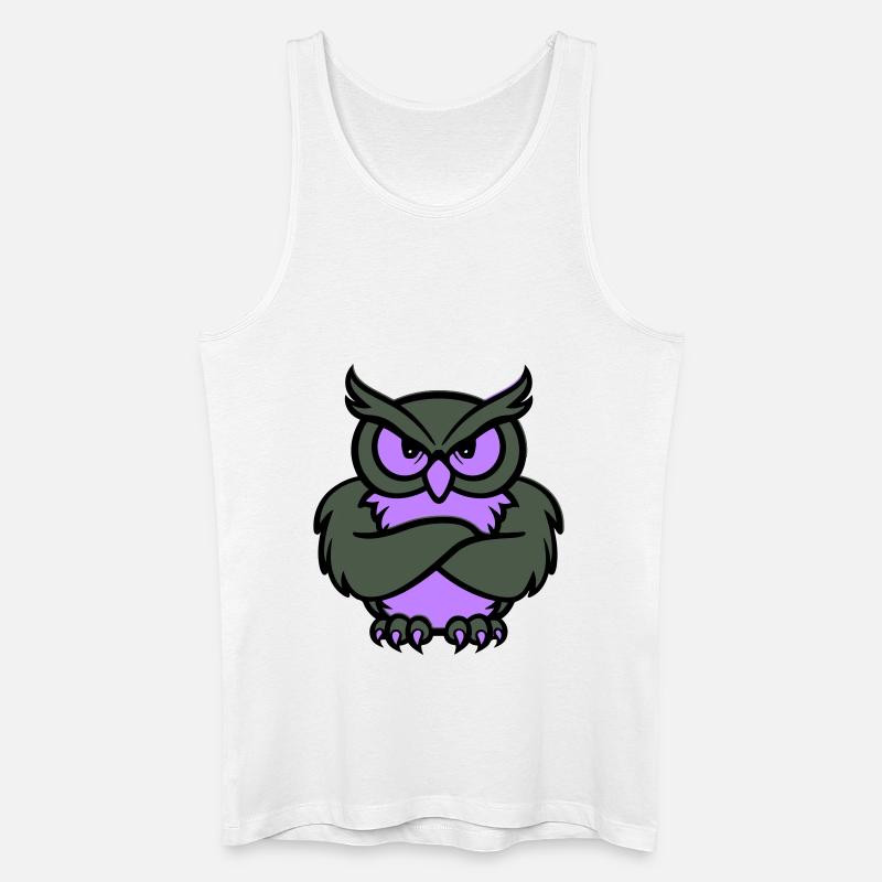 eule comic tier - Männer Bio Tank Top - Weiß
