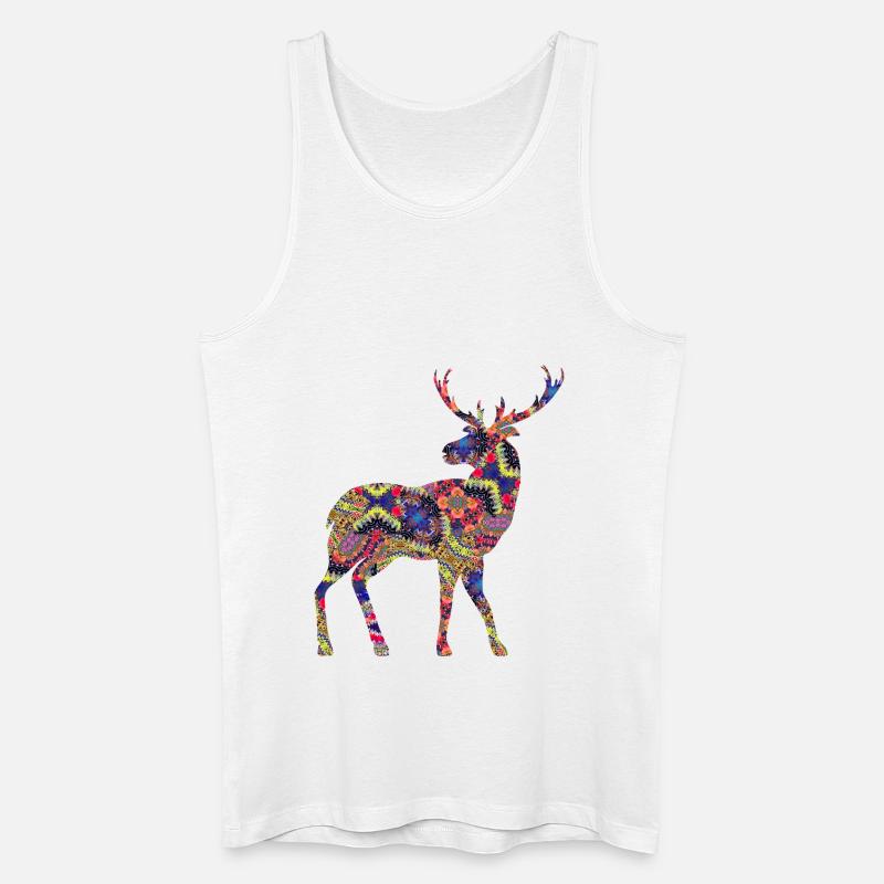 Hirsch - Männer Bio Tank Top - Weiß