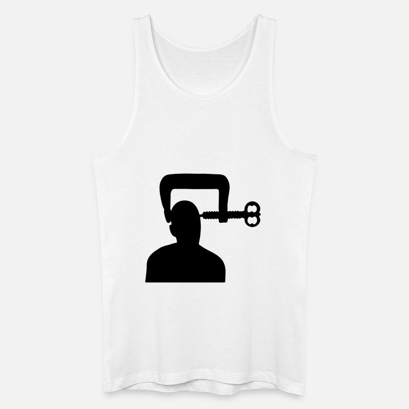Kopfschmerzen - Männer Bio Tank Top - Weiß
