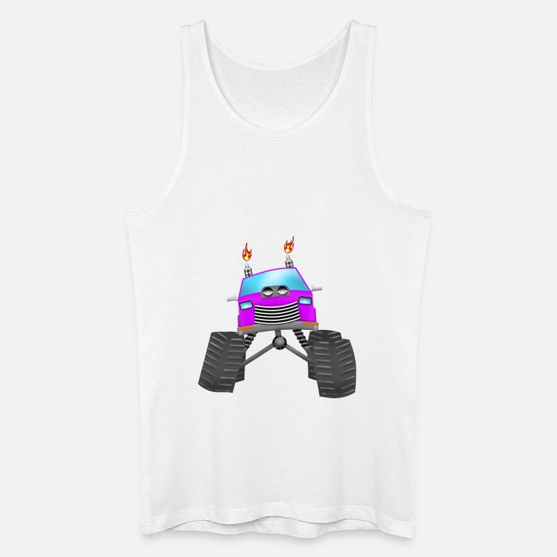 Monstertruck - Männer Bio Tank Top - Weiß