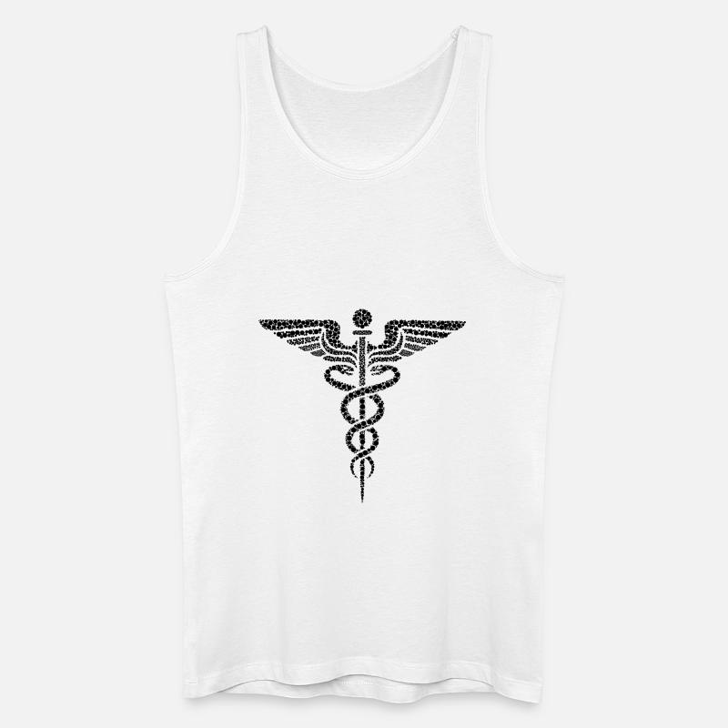 Äskulapstab Geschenkidee - Männer Bio Tank Top - Weiß