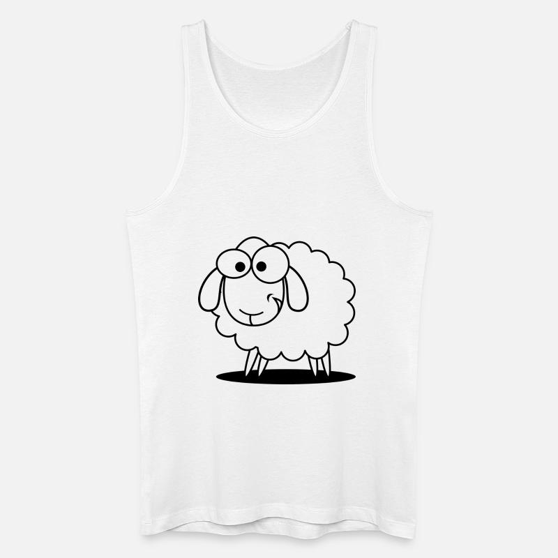 Witziges Schaf - Männer Bio Tank Top - Weiß