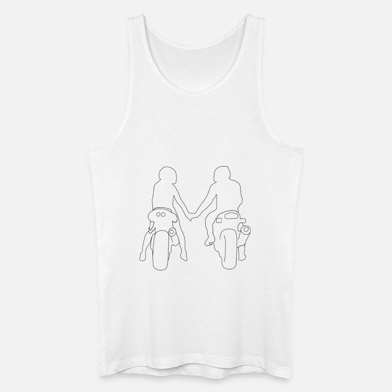 Motorradfahrer Paar - Männer Bio Tank Top - Weiß