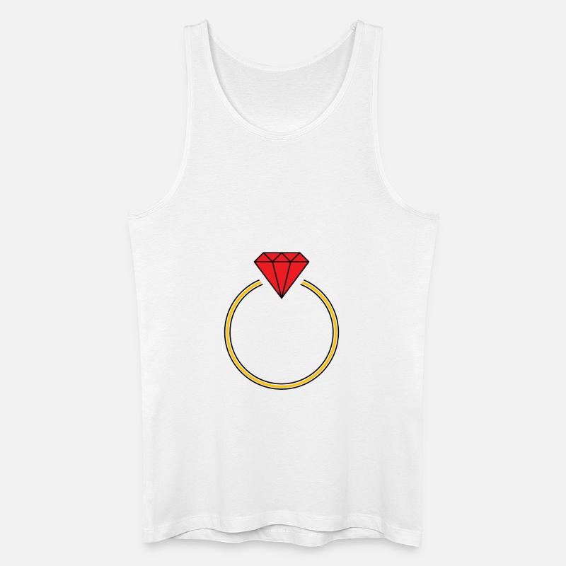 Diamantring - Männer Bio Tank Top - Weiß