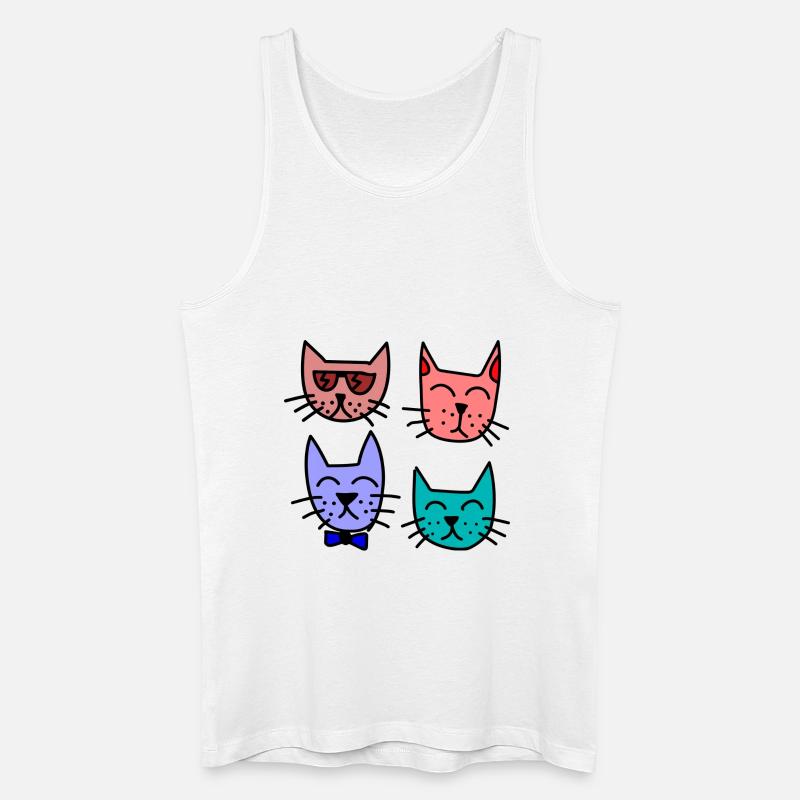 Bunte Katzen - Männer Bio Tank Top - Weiß
