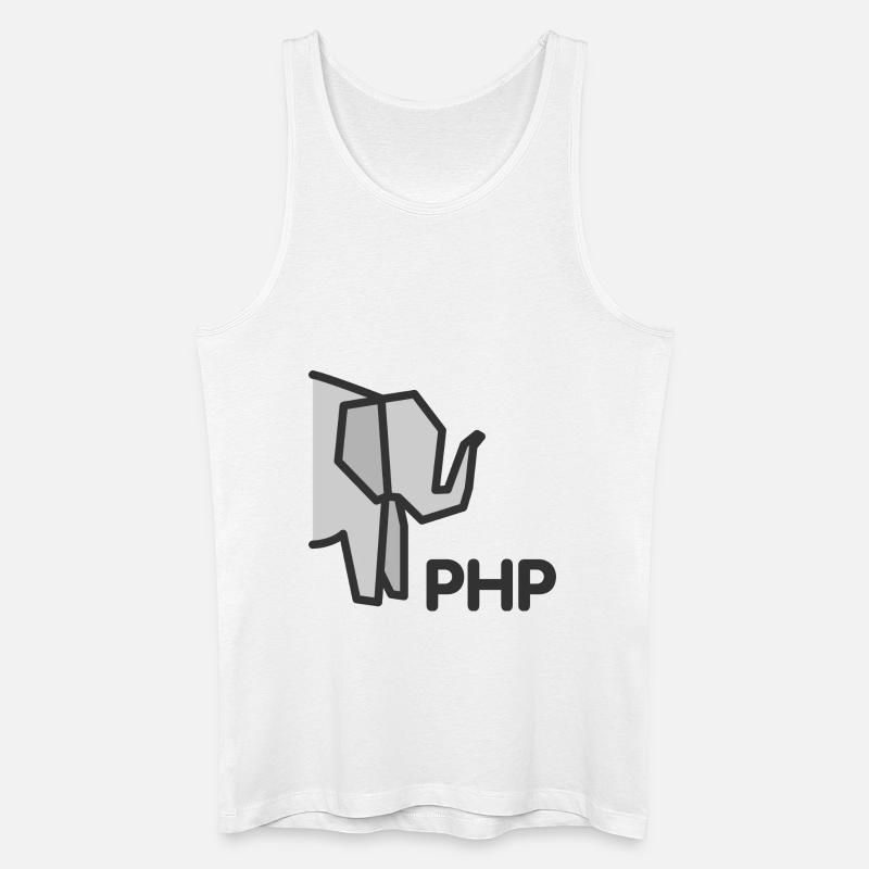 PHP Elefant - Männer Bio Tank Top - Weiß