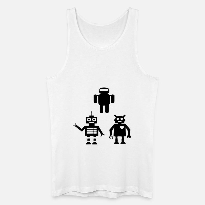 Roboter Android - Männer Bio Tank Top - Weiß