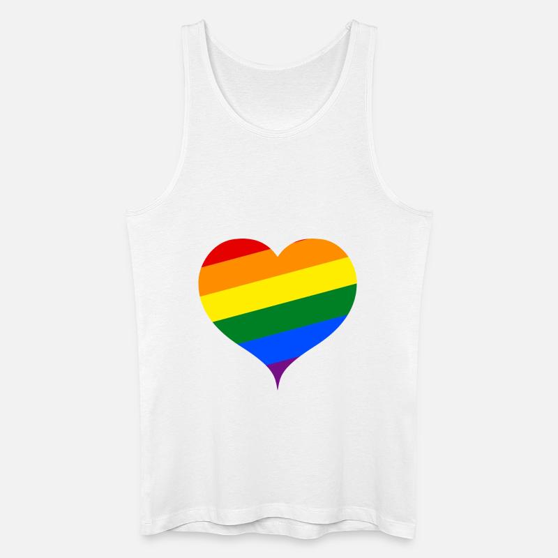 Das Regenbogen-Herz ;) - Männer Bio Tank Top - Weiß