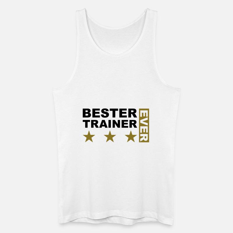 Bester Trainer - V2 - Männer Bio Tank Top - Weiß