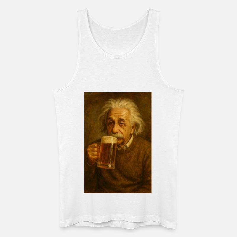 Einstein + Bier - Männer Bio Tank Top - Weiß