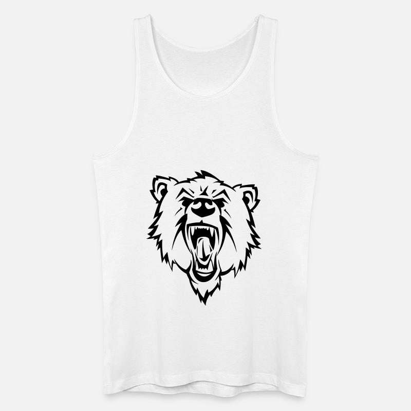 bear - Männer Bio Tank Top - Weiß