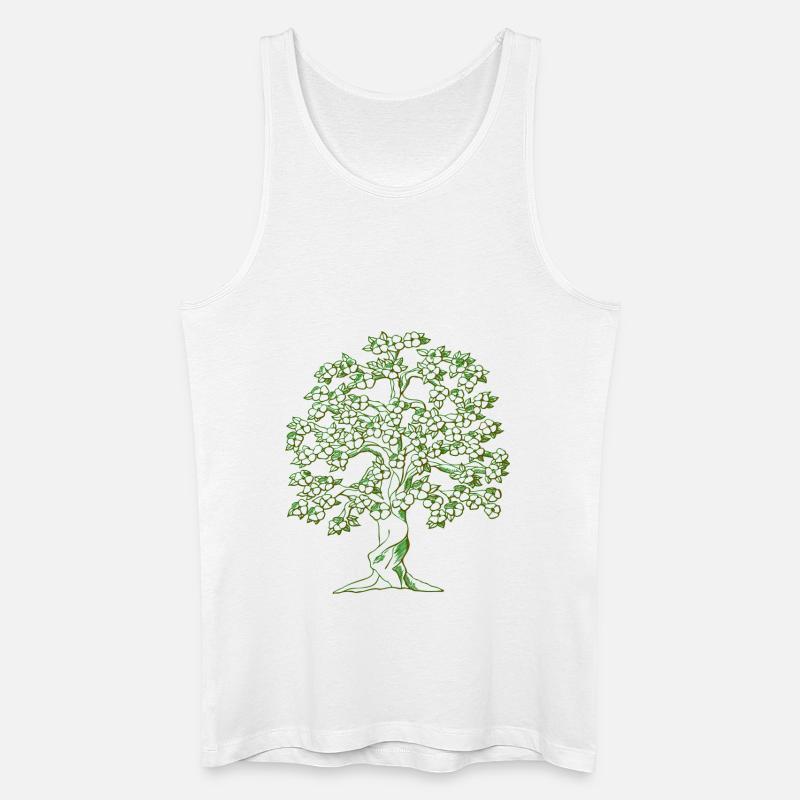 Baum Zeichnung - Männer Bio Tank Top - Weiß