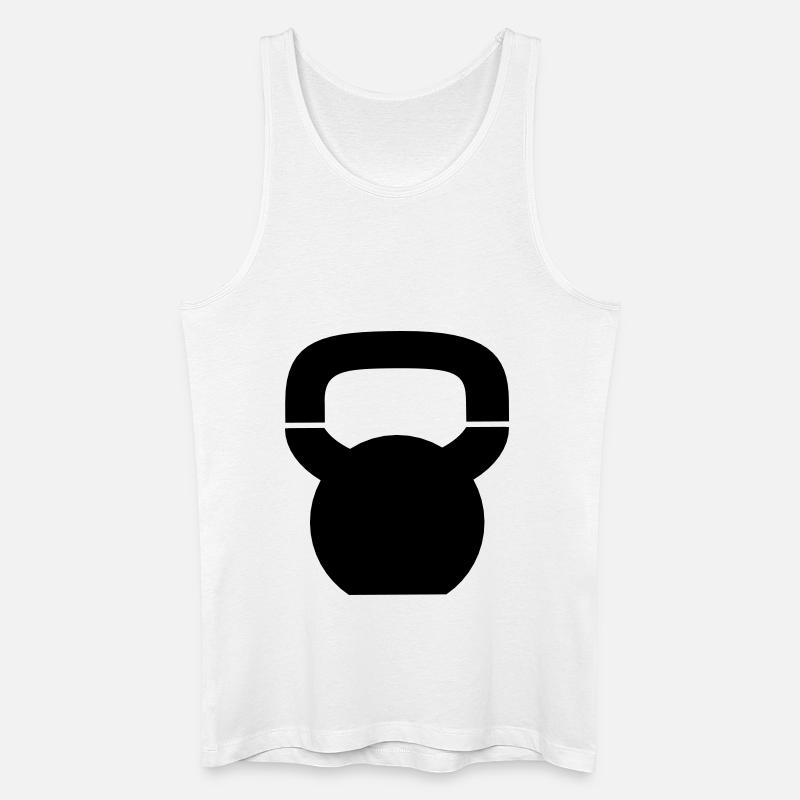 Kettlebell - Männer Bio Tank Top - Weiß