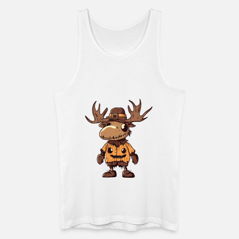Elch Halloween Comic Lustig - Männer Bio Tank Top - Weiß