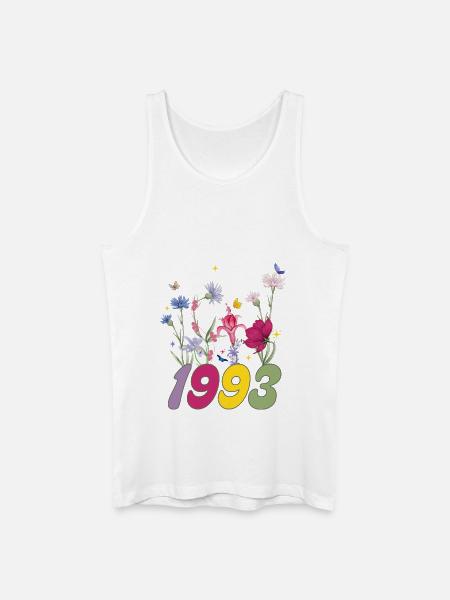 Year of birth 1993 wildflowers - Men’s Organic Tank Top - white