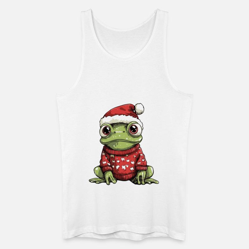 Frosch Weihnachten Comic - Männer Bio Tank Top - Weiß