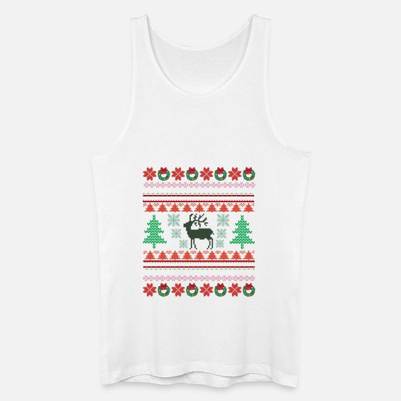 Retro Weihnachtsmuster 2 - Männer Bio Tank Top - Weiß