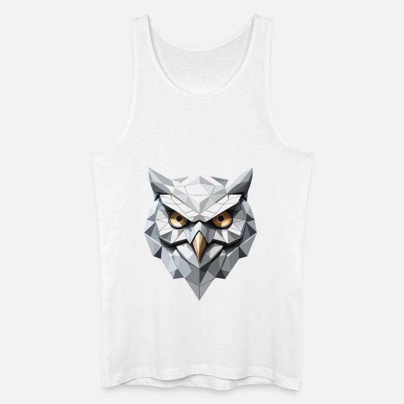 Eule Maske - Low Poly Design - Männer Bio Tank Top - Weiß