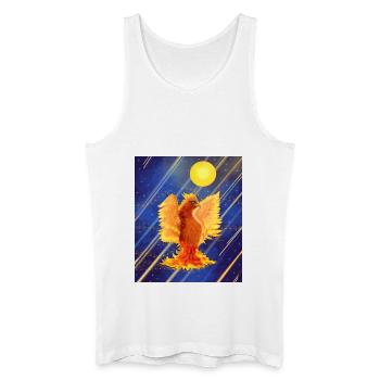 Kosmisch leuchtender Feuervogel: Cyber-Semurg - Männer Bio Tank Top - Weiß - Vorne