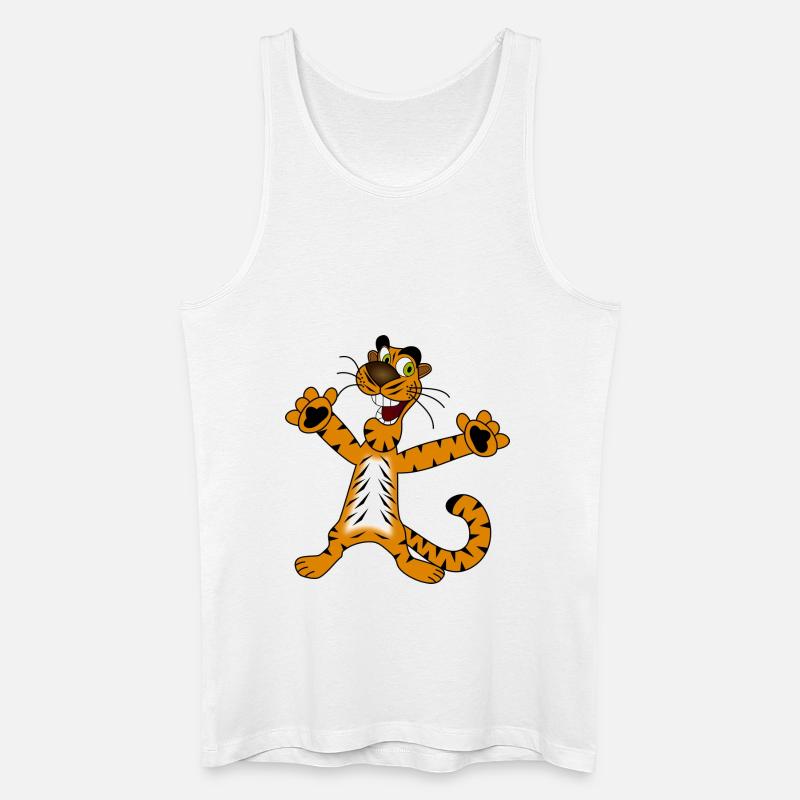 tiger - Männer Bio Tank Top - Weiß