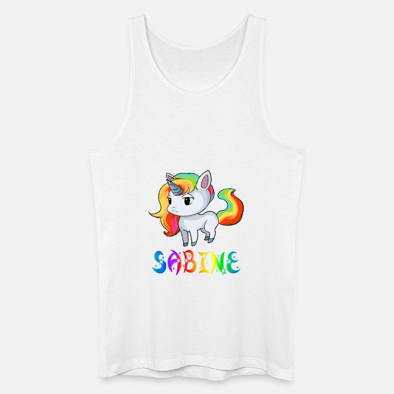 Sabine Einhorn - Männer Bio Tank Top - Weiß