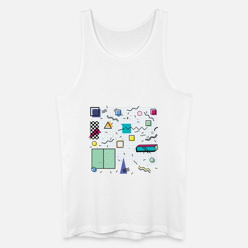 Eldram's Eighties Abstract 01 - Männer Bio Tank Top - Weiß
