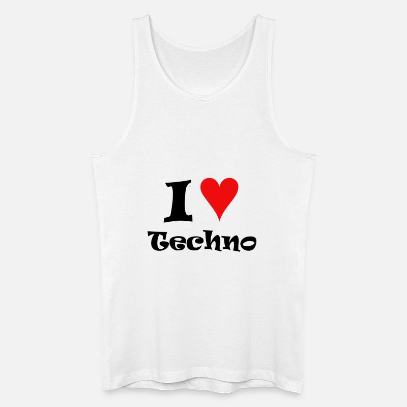 I love Techno - Männer Bio Tank Top - Weiß