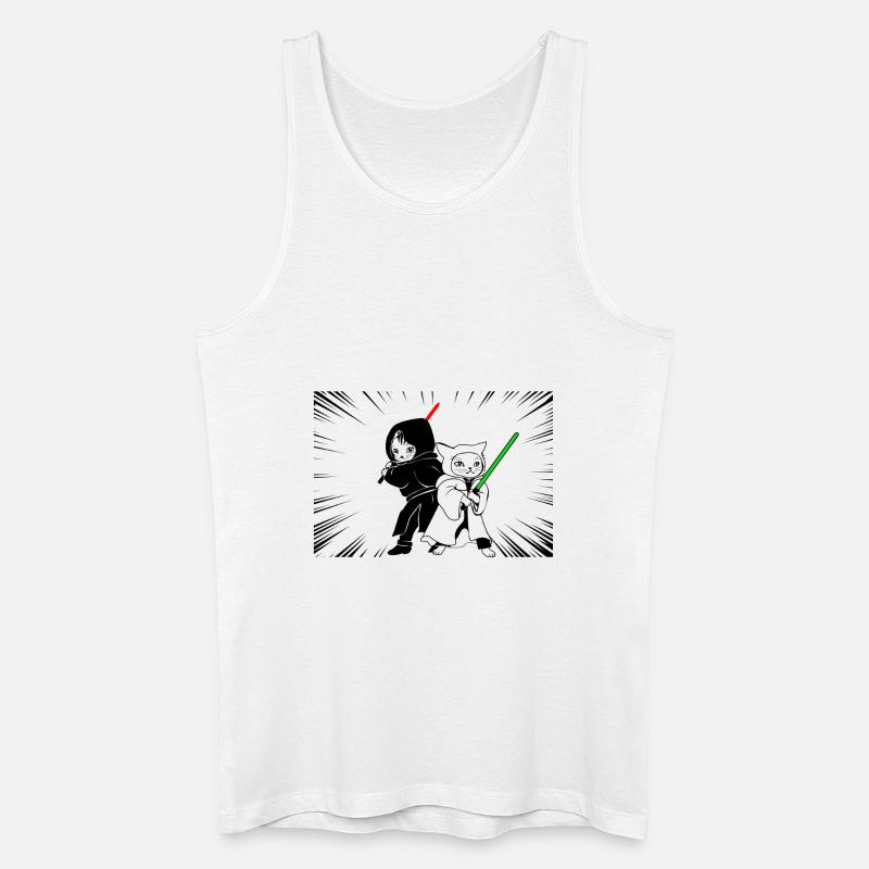 Action Katzen - Männer Bio Tank Top - Weiß