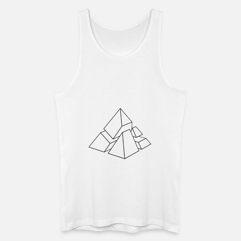 JOSZ DESIGN Pyramid 4 - Männer Bio Tank Top - Weiß
