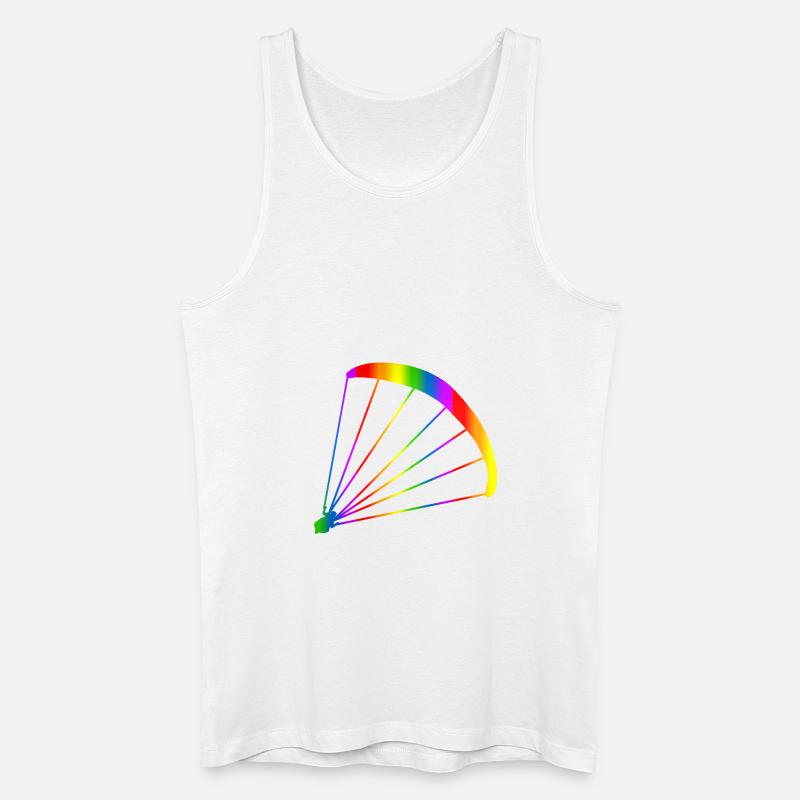 Bunter Gleitschirm Regenbogen - Männer Bio Tank Top - Weiß