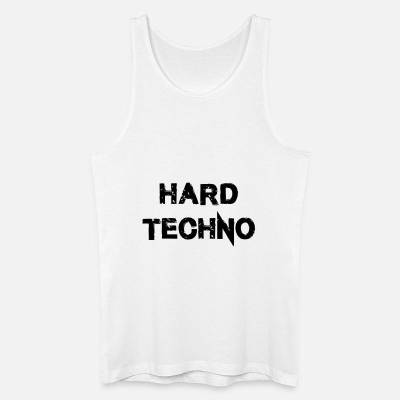Hard Techno - Økologisk tanktop til mænd - hvid