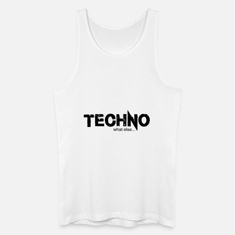 TECHNO what else.... Design 2 - Männer Bio Tank Top - Weiß