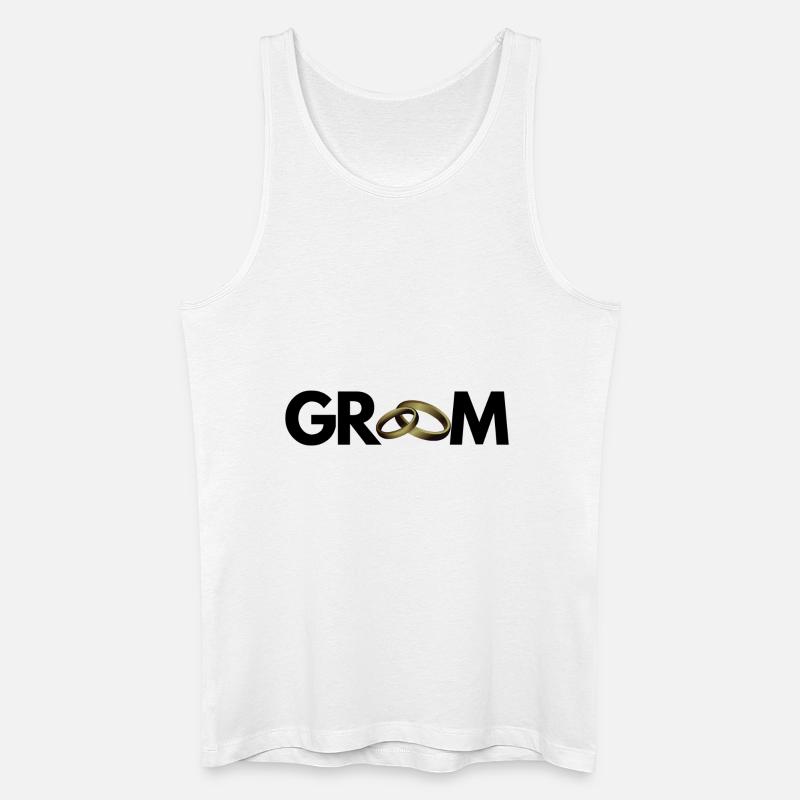 BRÄUTIGAM - Männer Bio Tank Top - Weiß