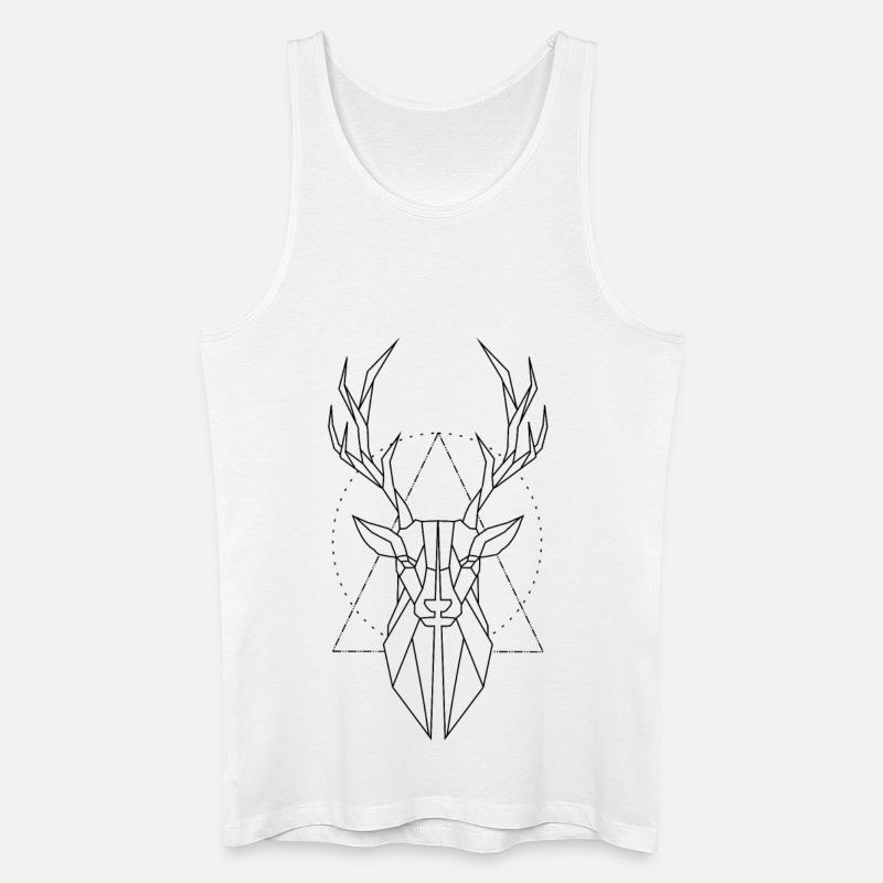 Hirsch - Männer Bio Tank Top - Weiß