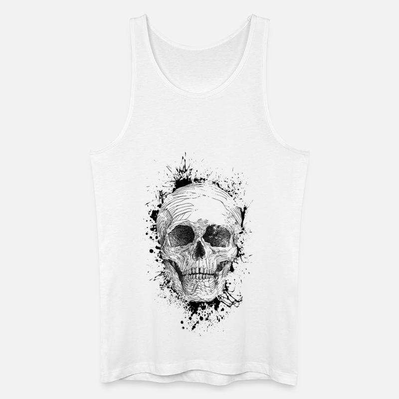 Schädel - Männer Bio Tank Top - Weiß