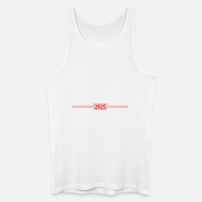 2025 Linie - Männer Bio Tank Top - Weiß