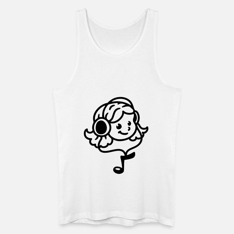 Mädchen Kopfhörer - line - Männer Bio Tank Top - Weiß