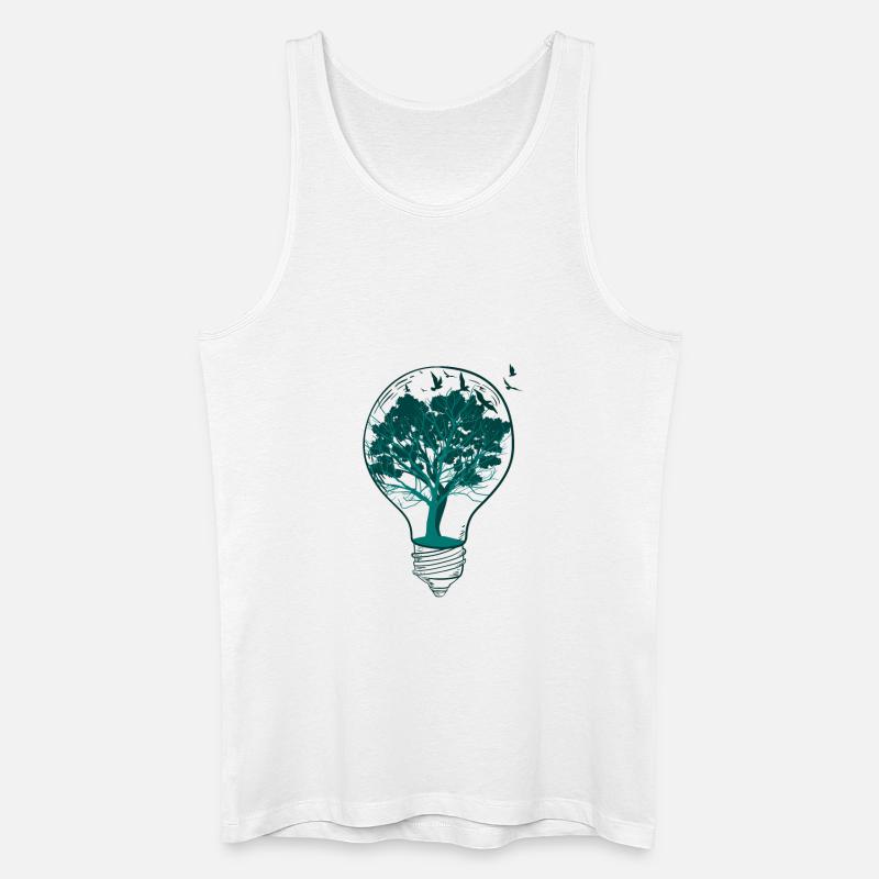 Glühbirne Natur Baum - Männer Bio Tank Top - Weiß