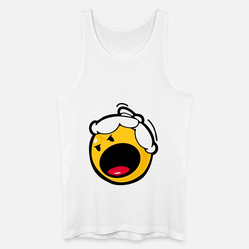 Smiley Anger Madness - Männer Bio Tank Top - Weiß