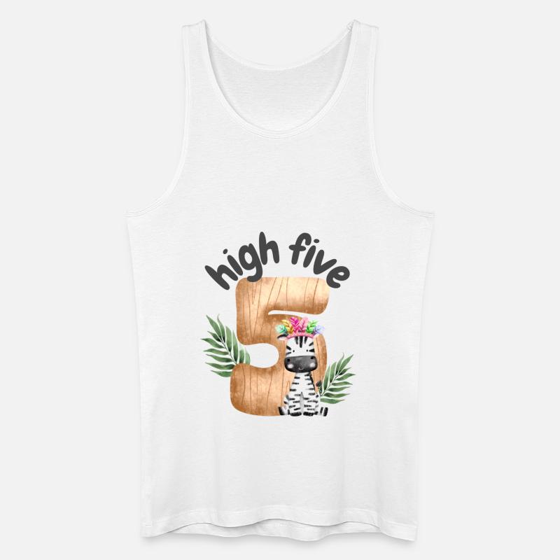 High Five Zebra Safari - Männer Bio Tank Top - Weiß