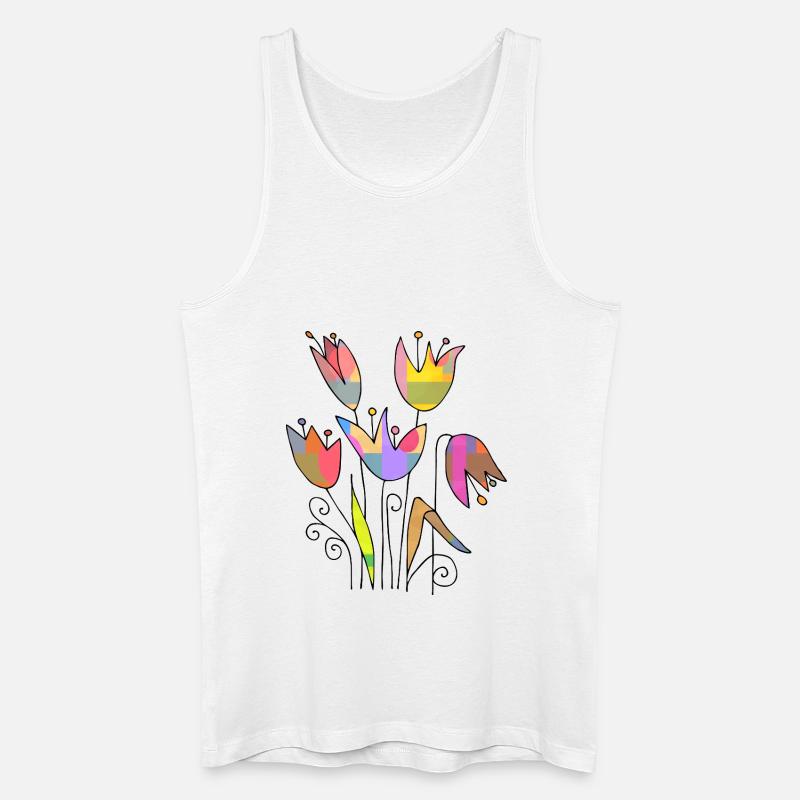 Blumen - Männer Bio Tank Top - Weiß
