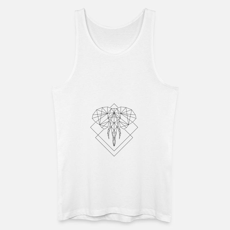 Polygon Elefant - Männer Bio Tank Top - Weiß