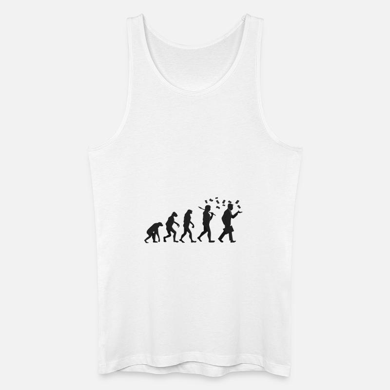 Evolution - Kapitalist - Geschenk - Männer Bio Tank Top - Weiß