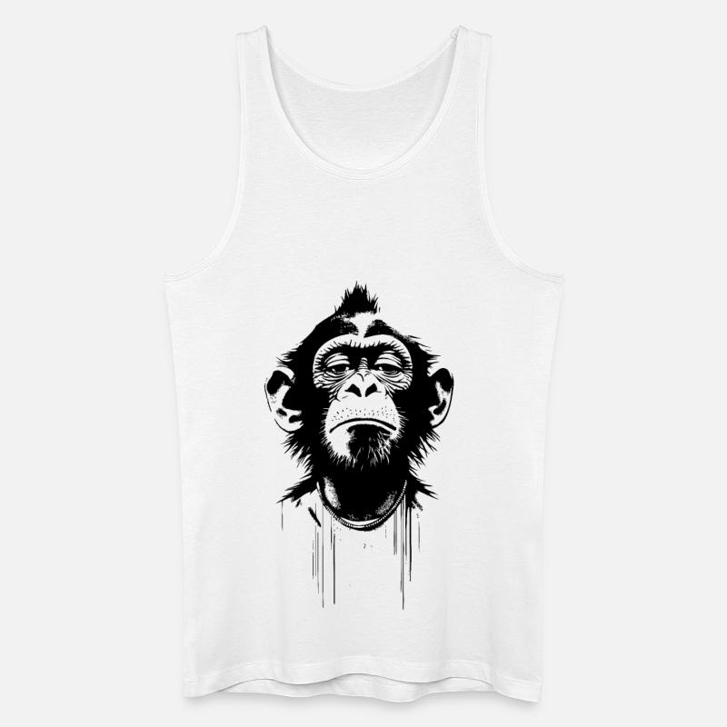 Eingebildeter Affe im Banksy Style - Männer Bio Tank Top - Weiß