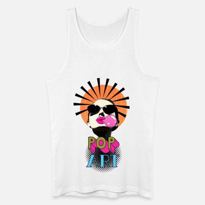 Pop-Art-Frau - Männer Bio Tank Top - Weiß