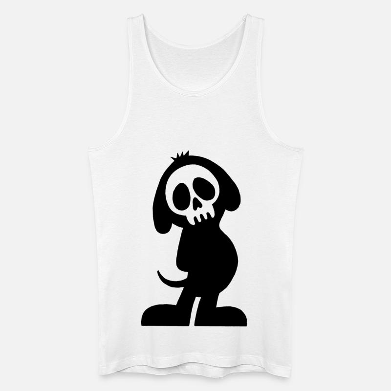 Schwarzer Hundeschädel - Männer Bio Tank Top - Weiß