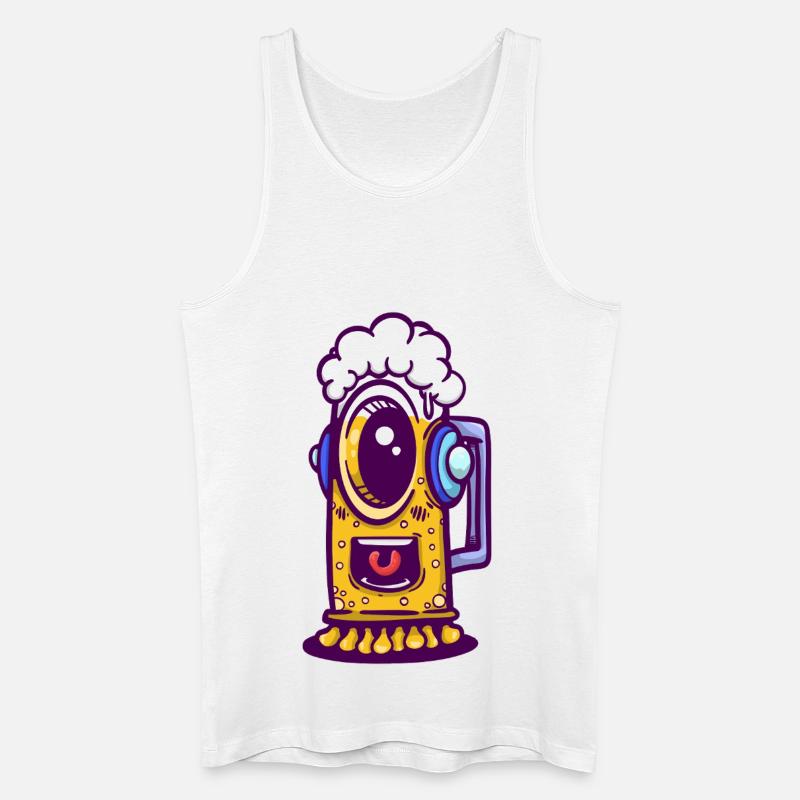 Ojo-Kaffeemaschine mit Kopfhörern - Männer Bio Tank Top - Weiß