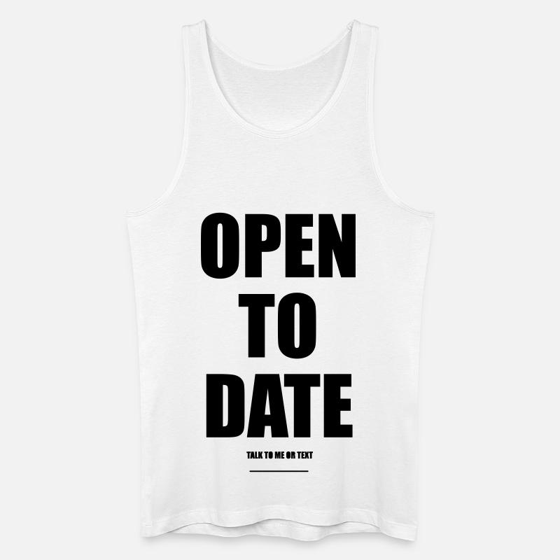 Open To Date – Wear Words - Männer Bio Tank Top - Weiß