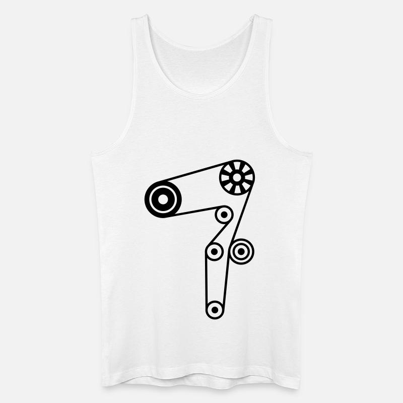 Zahnriemen_c1 - Männer Bio Tank Top - Weiß